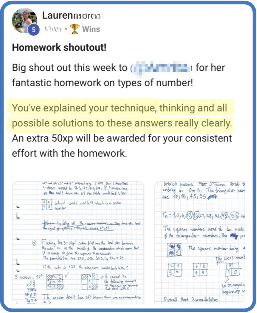 Homework shoutout