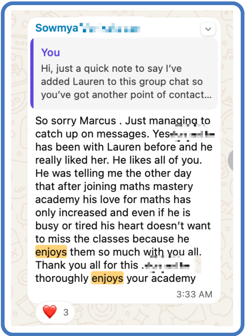 Parent feedback