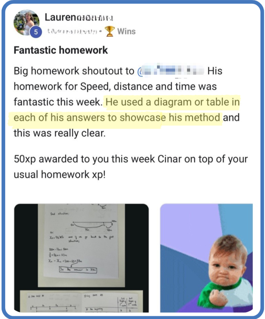 Homework shoutout